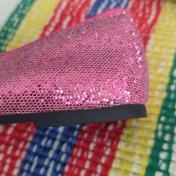 Pediped girls pink sparkle ballet flats shoes size 4 - Picture 8 of 9